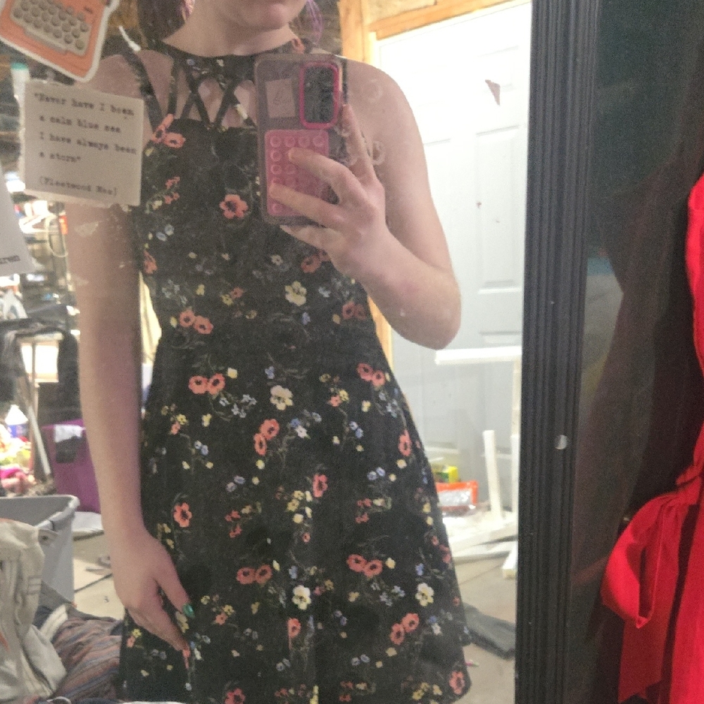 Floral Black Dress
